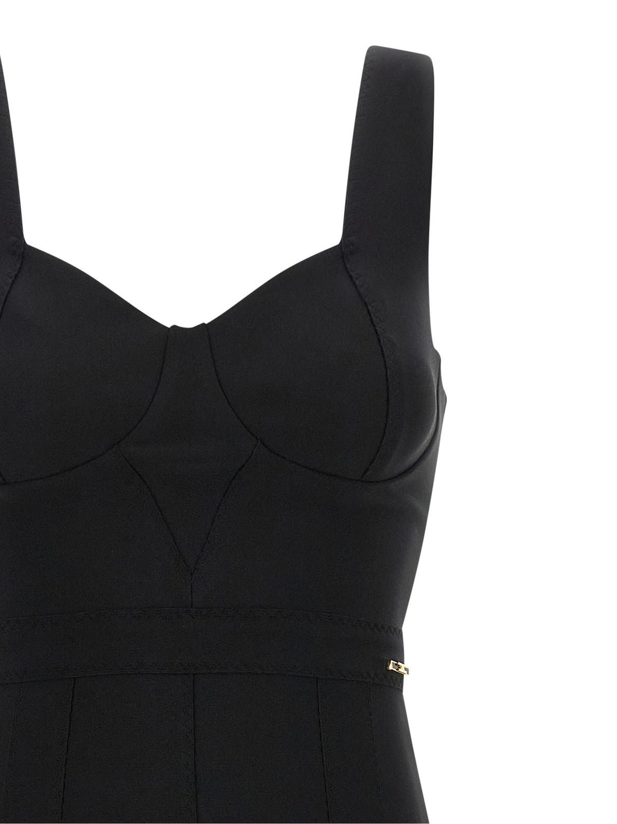 Robe mi-longue noire en polyamide Elisabetta Franchi