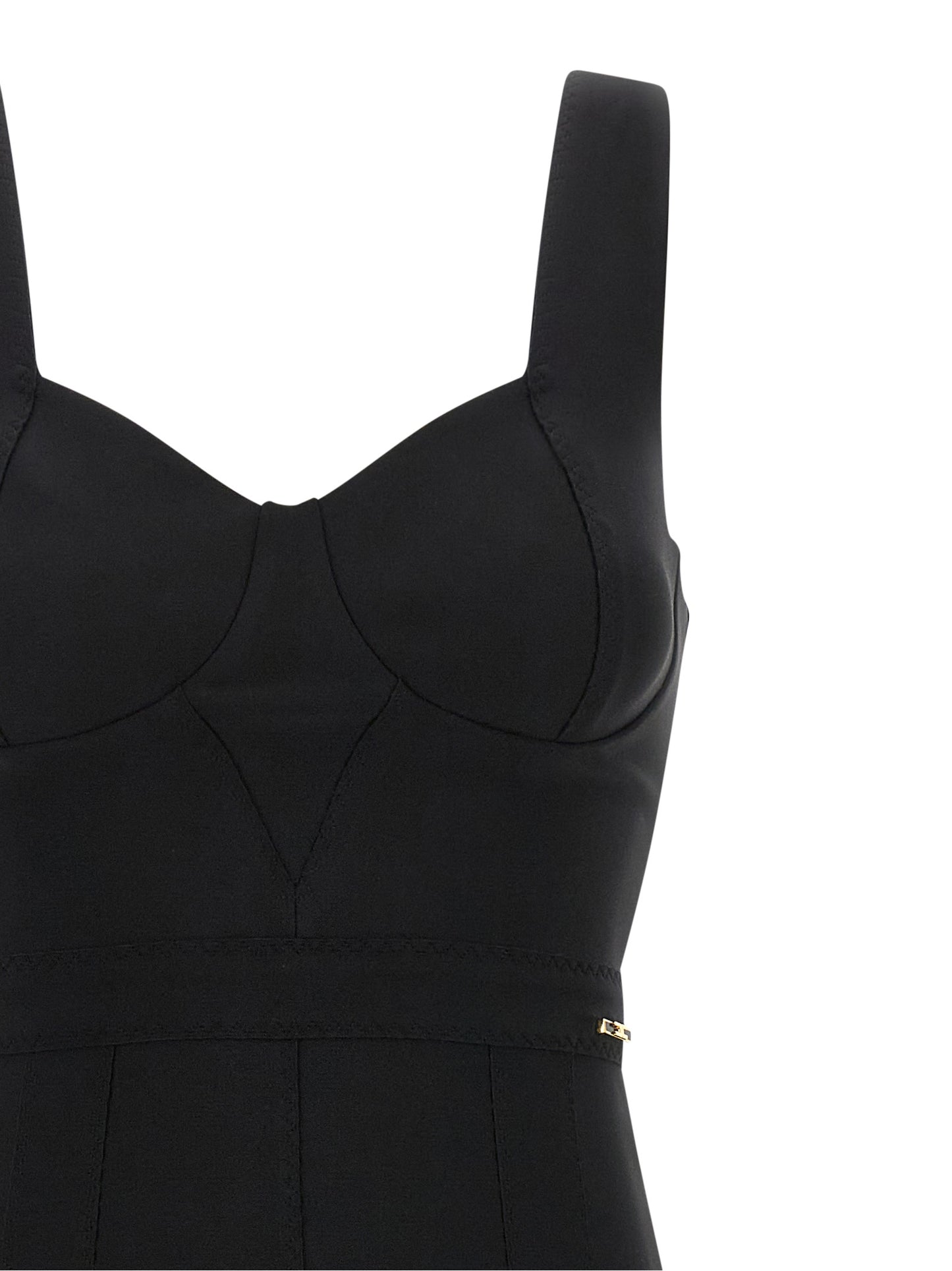 Elisabetta Franchi Black Polyamide Midi Dress