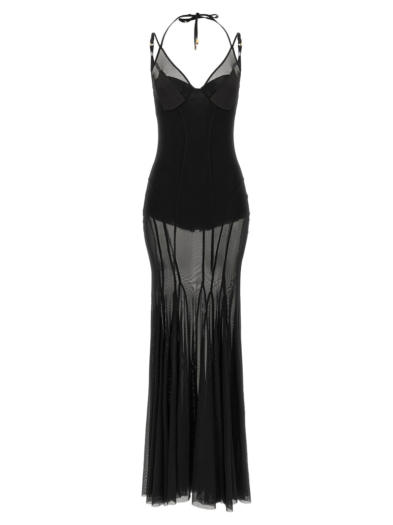 Elisabetta Franchi Black Polyamide Long Dress