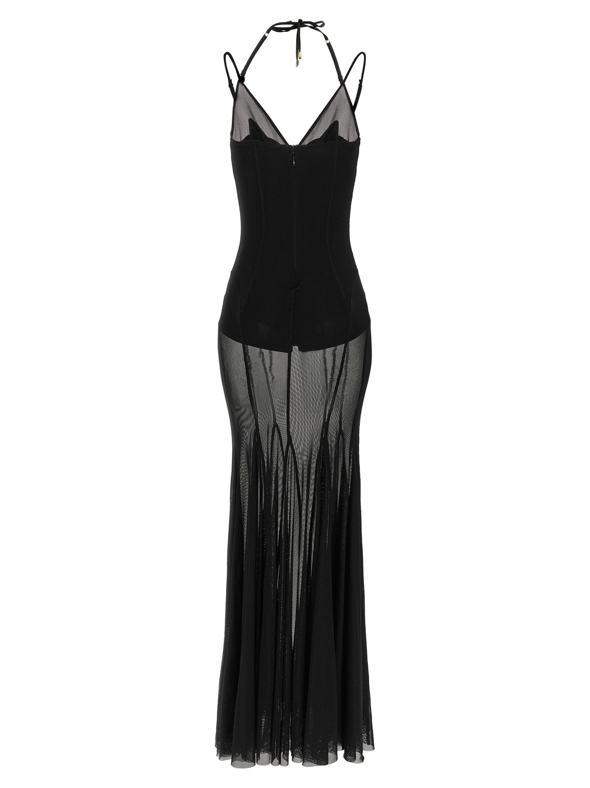 Robe longue Elisabetta Franchi noire en polyamide