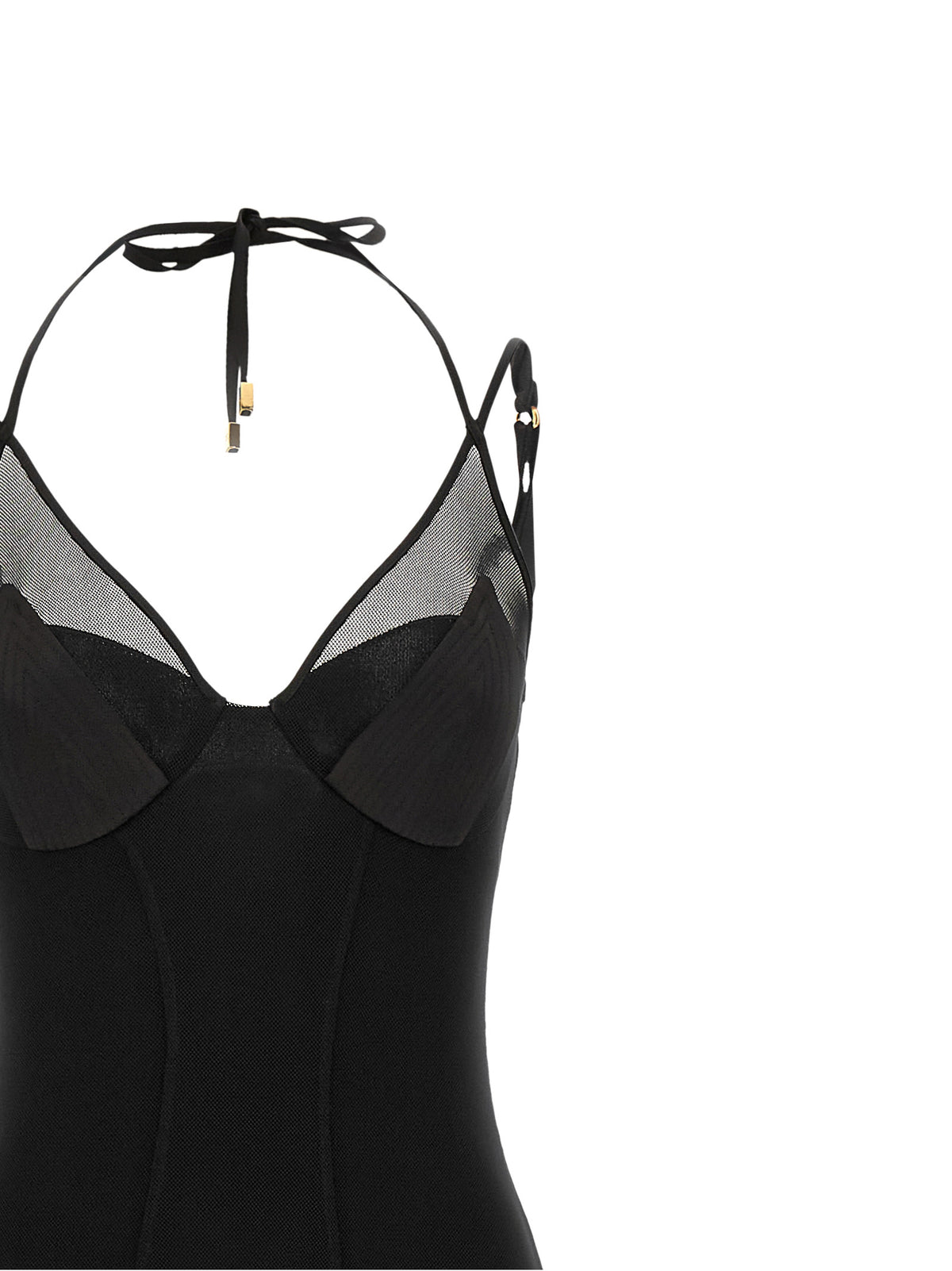 Robe longue Elisabetta Franchi noire en polyamide