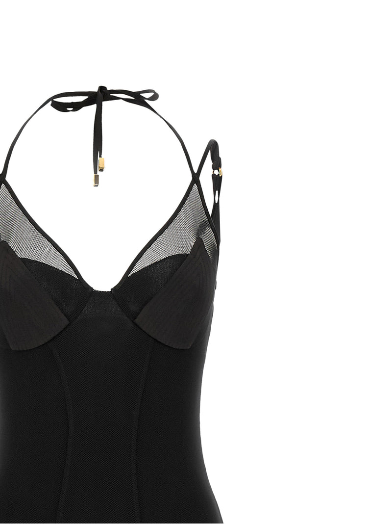 Elisabetta Franchi Black Polyamide Long Dress