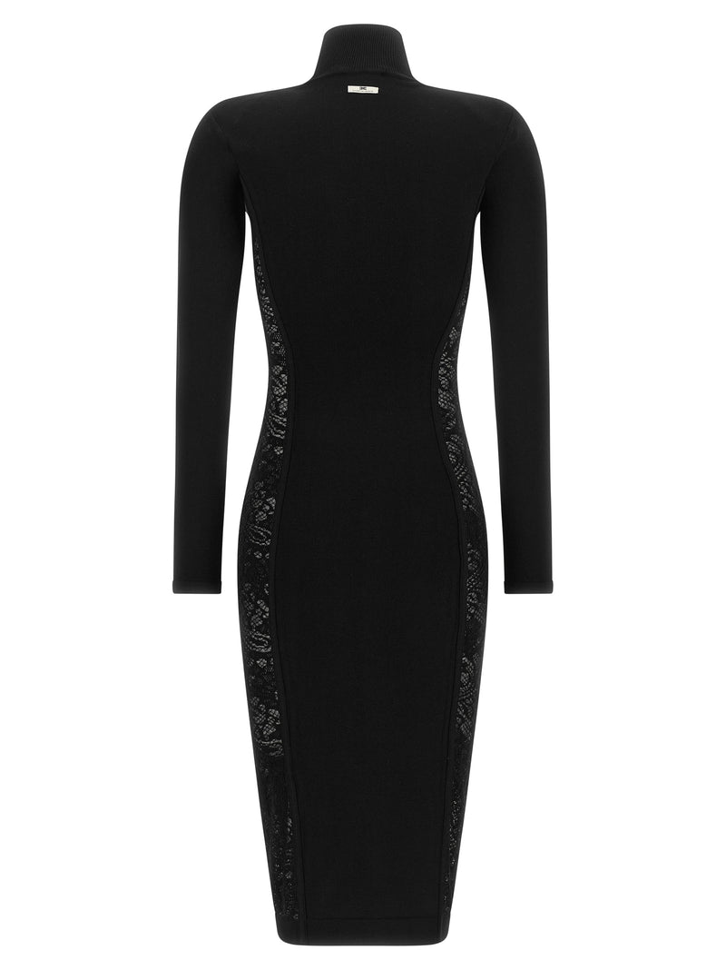 Elisabetta Franchi Black Viscose Midi Dress