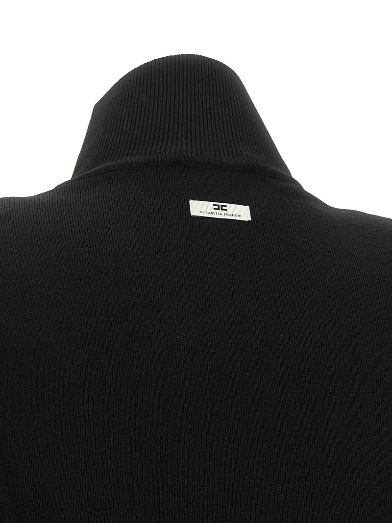 Elisabetta Franchi Black Viscose Midi Dress