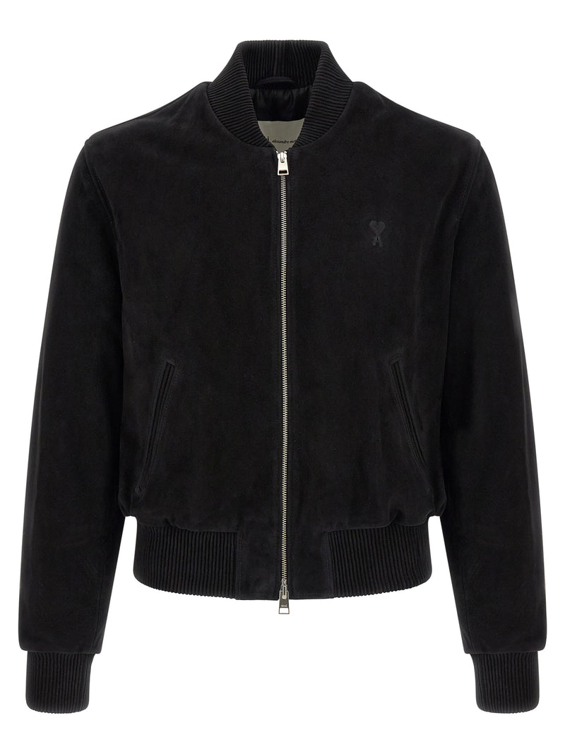 Ami Paris Black Goatskin Bomber