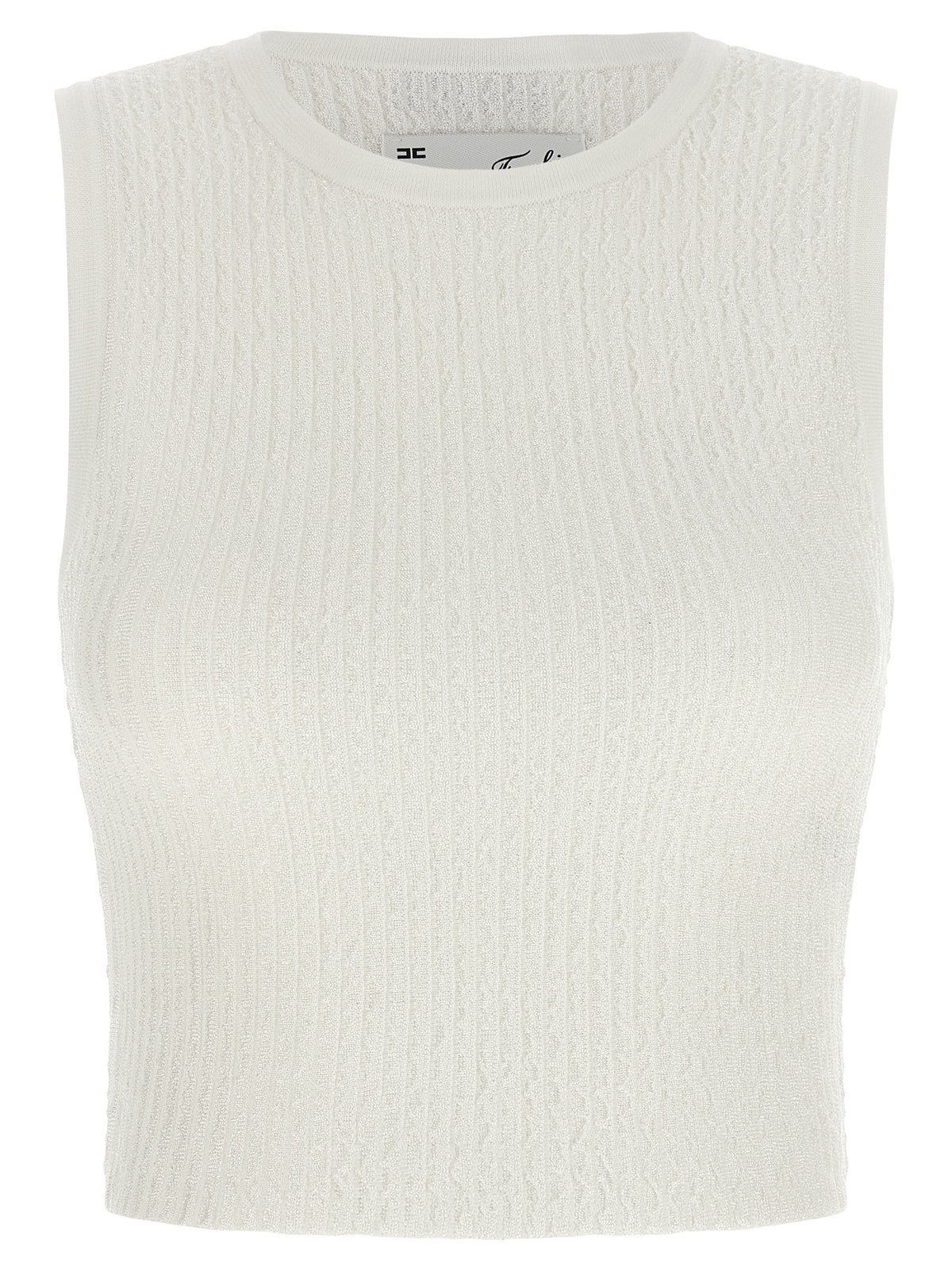 T-shirt sans manches blanc en viscose Elisabetta Franchi