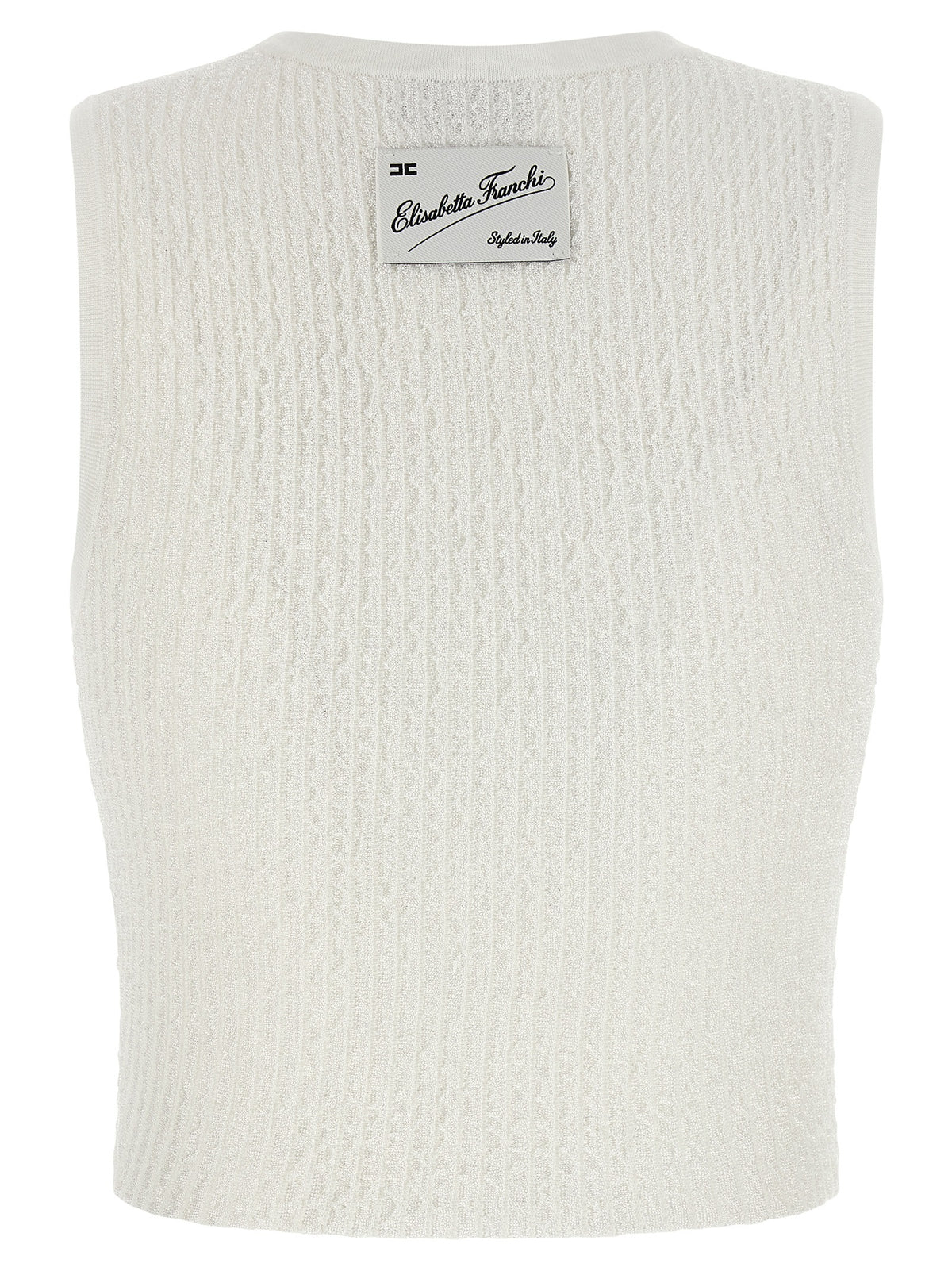 T-shirt sans manches blanc en viscose Elisabetta Franchi