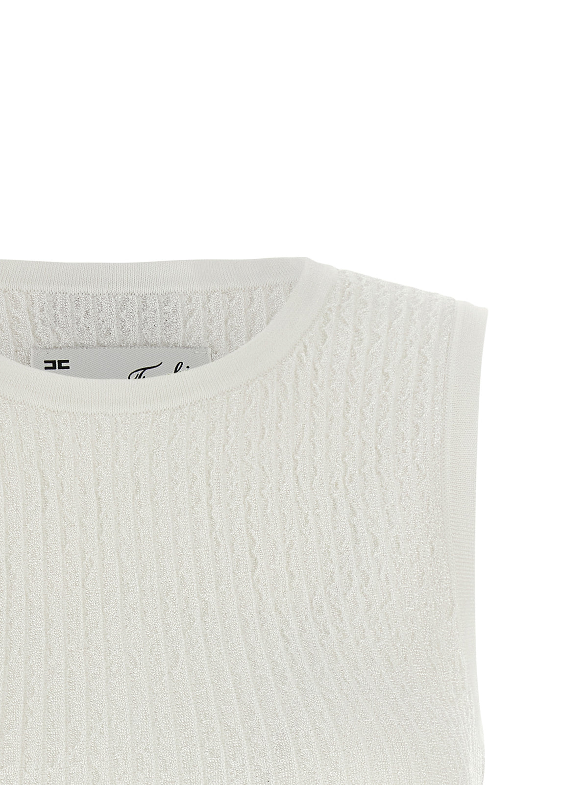 T-shirt sans manches blanc en viscose Elisabetta Franchi