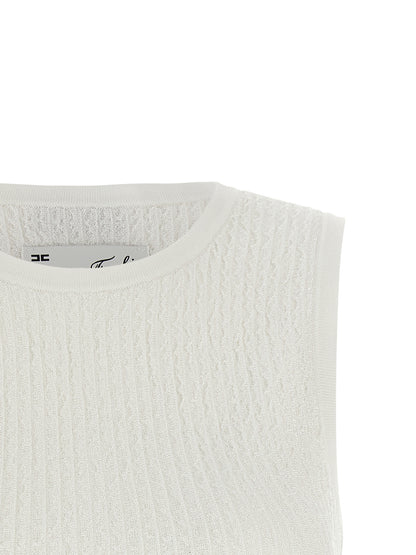 Elisabetta Franchi White Viscose Sleeveles T-Shirt