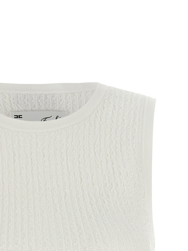 Elisabetta Franchi White Viscose Sleeveles T-Shirt
