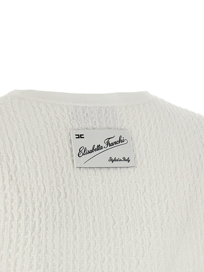 Elisabetta Franchi White Viscose Sleeveles T-Shirt