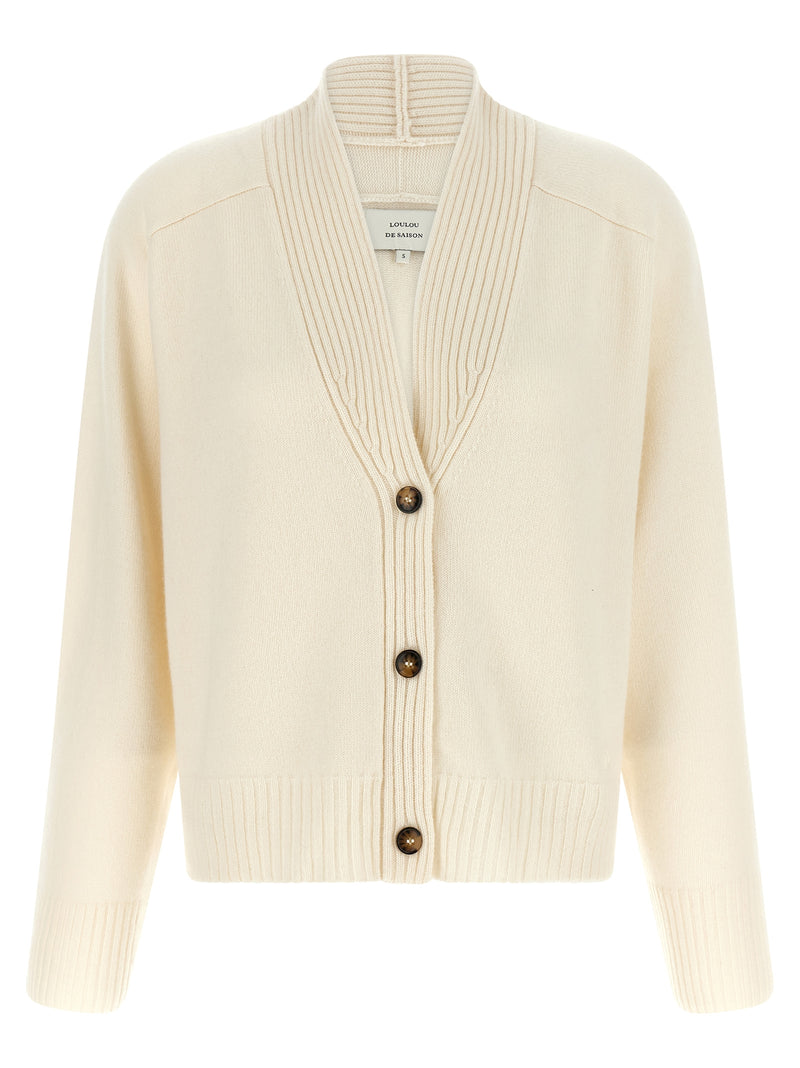 Loulou De Saison White Cashmere Cardigan
