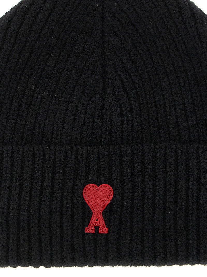Ami Paris Black Wool Beanie