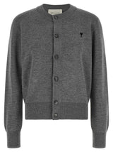 Gilet Ami Paris en laine gris