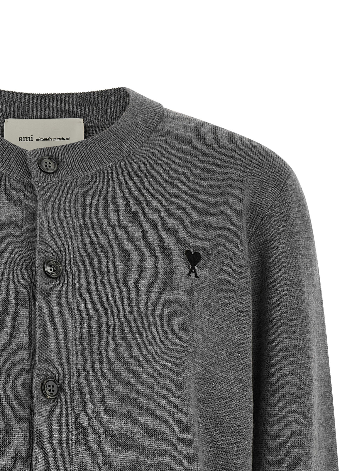 Gilet Ami Paris en laine gris