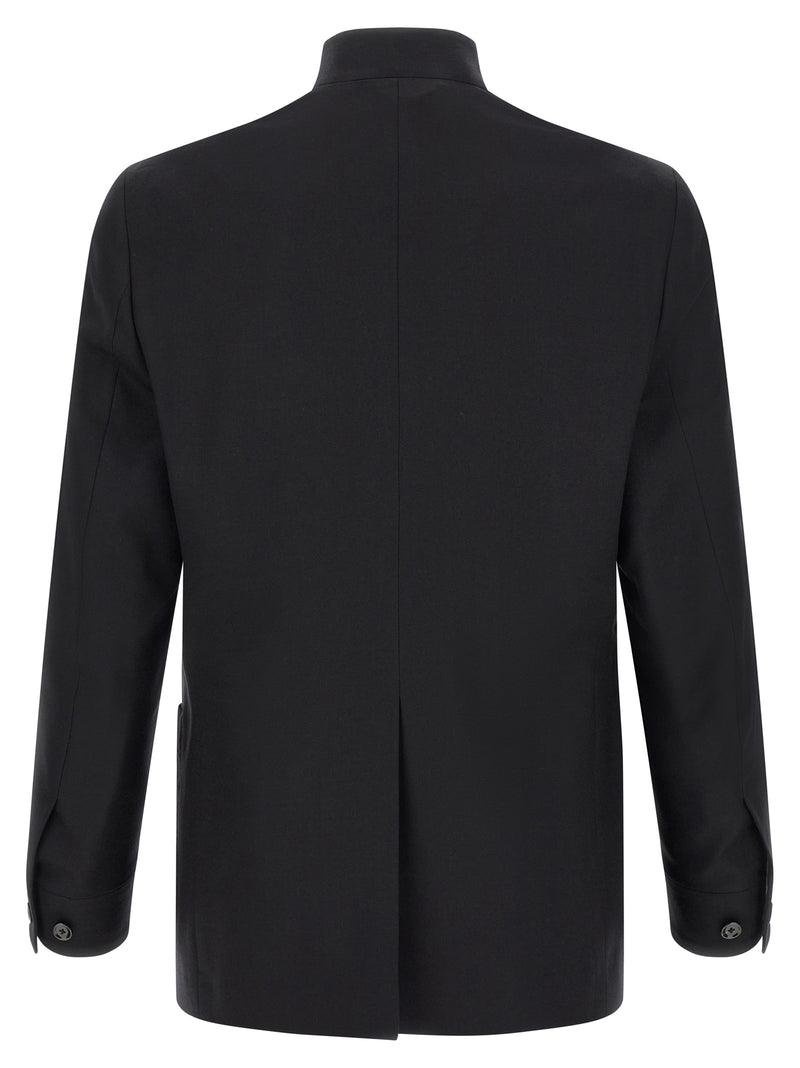 Lardini Black Cashmere Full-Length Jacket