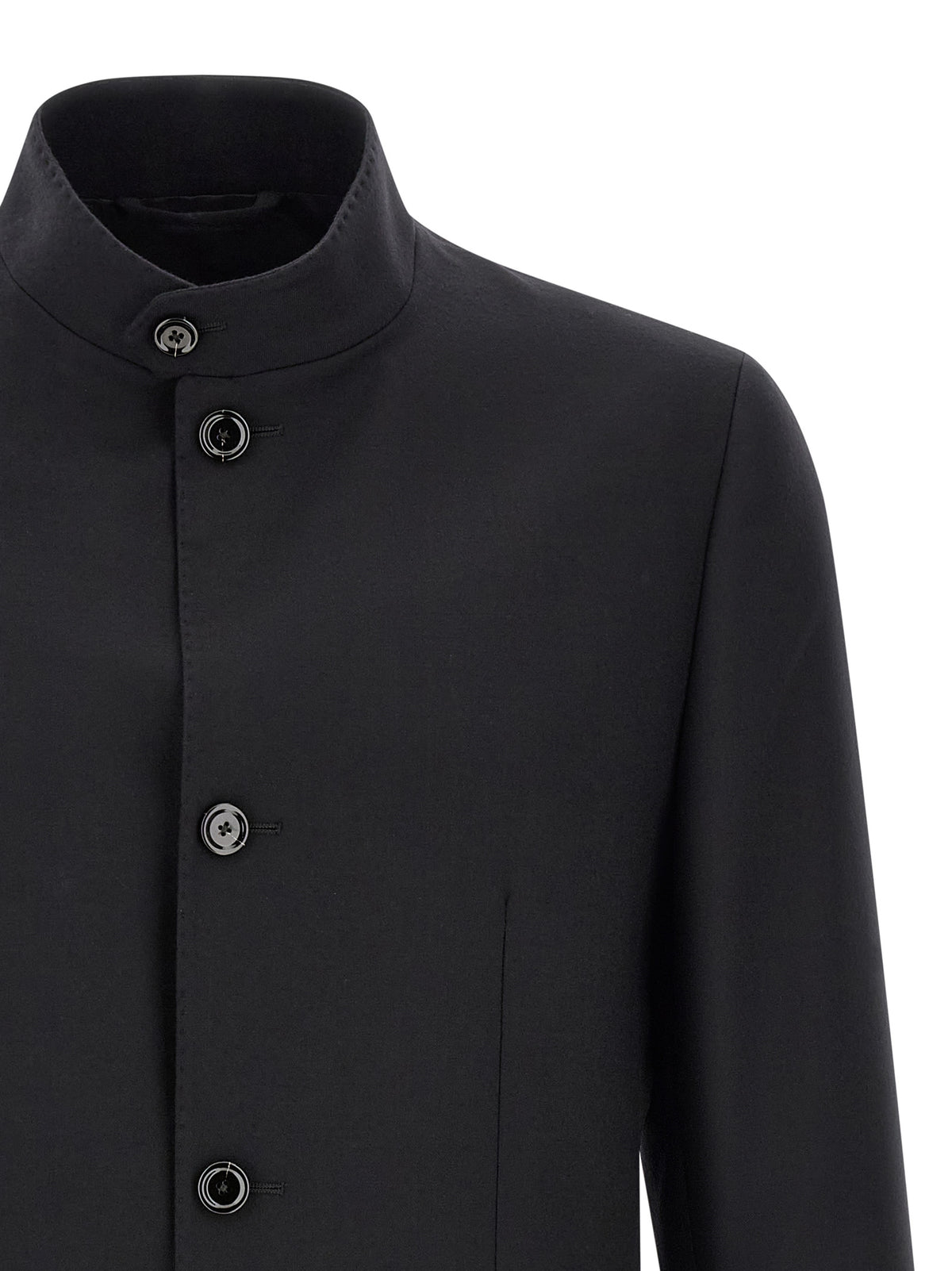 Veste longue en cachemire noir Lardini