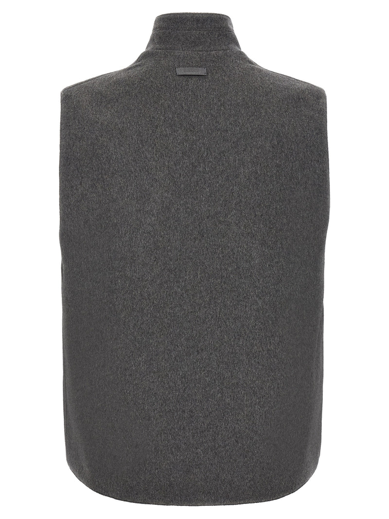 Lardini Gray Virgin Wool Sleeveless Jacket