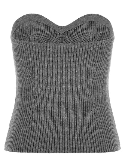 Jil Sander Gray Virgin Wool Blouse