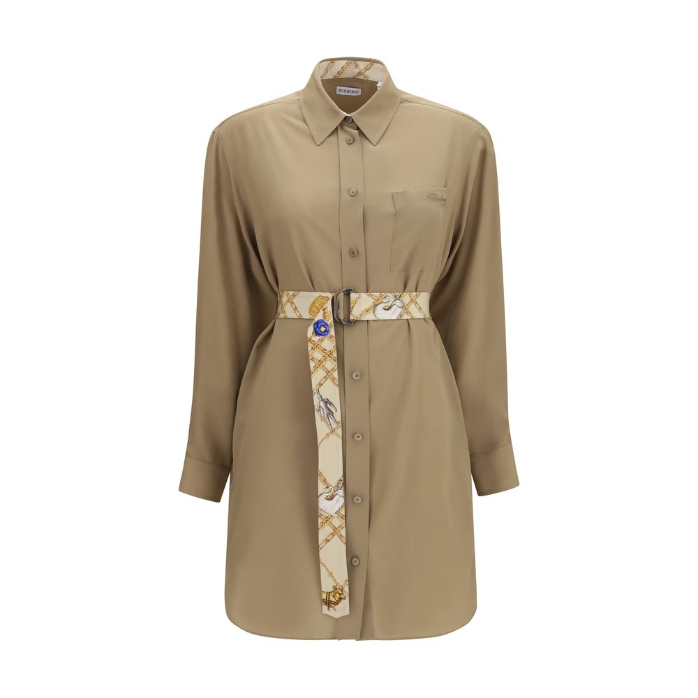 Robe décontractée Burberry en soie beige