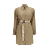 Robe décontractée Burberry en soie beige
