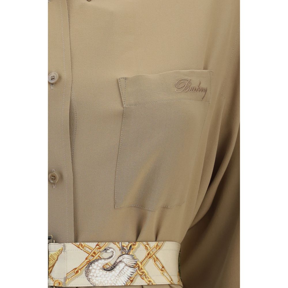 Robe décontractée Burberry en soie beige