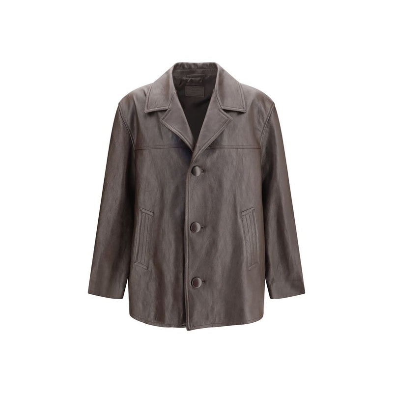 Saint Laurent Black Wool Oves Aries Leather Jacket