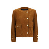 Saint Laurent Veste longue marron en agneau Ovis Aries Aries
