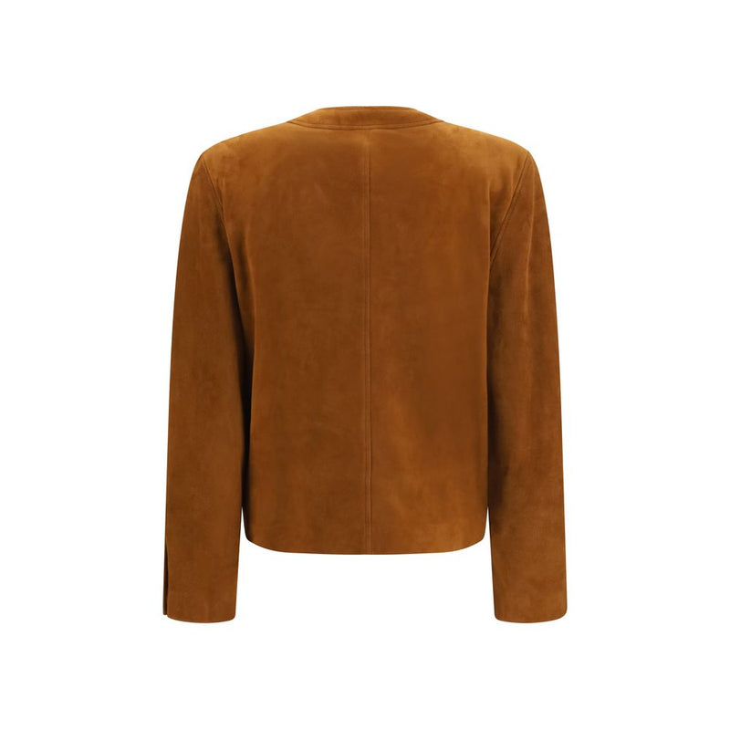 Saint Laurent Brown Lamb Ovis Aries Aries Full-Length Jacket
