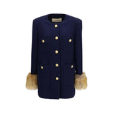 Manteau Valentino Garavani Oves Aries en Laine Bleue