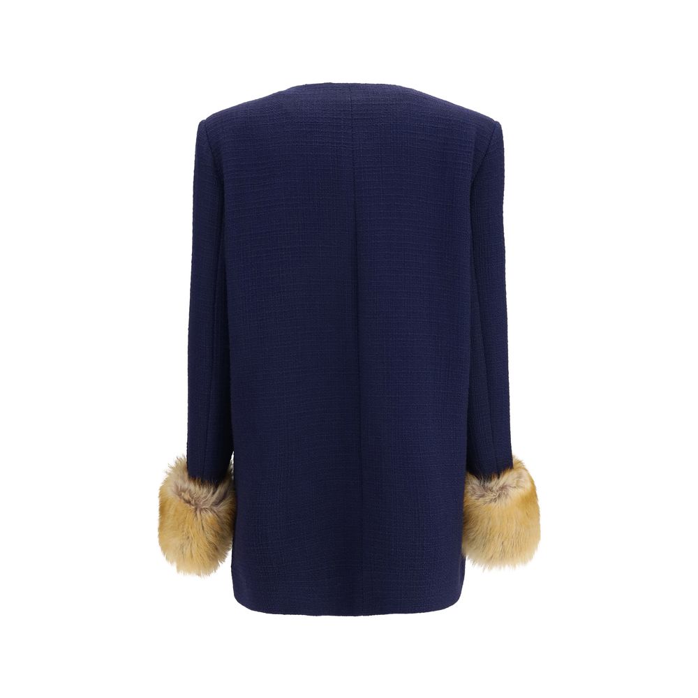 Manteau Valentino Garavani Oves Aries en Laine Bleue