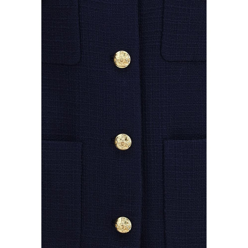 Valentino Garavani Blue Wool Oves Aries Coat