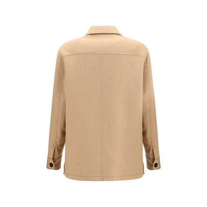 Brioni Beige Cashmere Leather Jacket