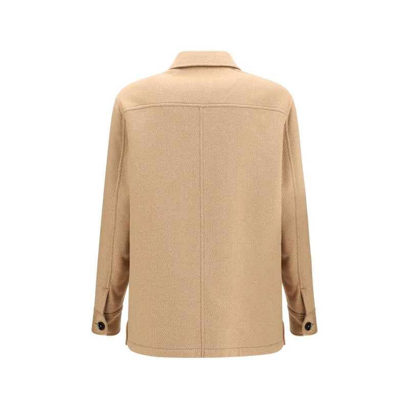 Brioni Beige Cashmere Leather Jacket