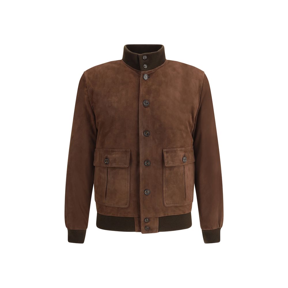 Blouson aviateur Valstar en cuir de veau marron Bos Taurus
