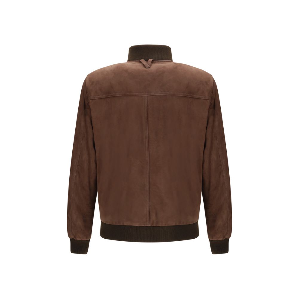 Blouson aviateur Valstar en cuir de veau marron Bos Taurus