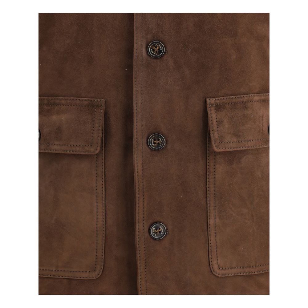 Blouson aviateur Valstar en cuir de veau marron Bos Taurus