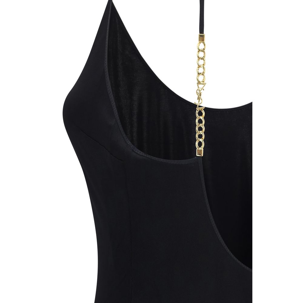 Robe décontractée Saint Laurent noire en viscose