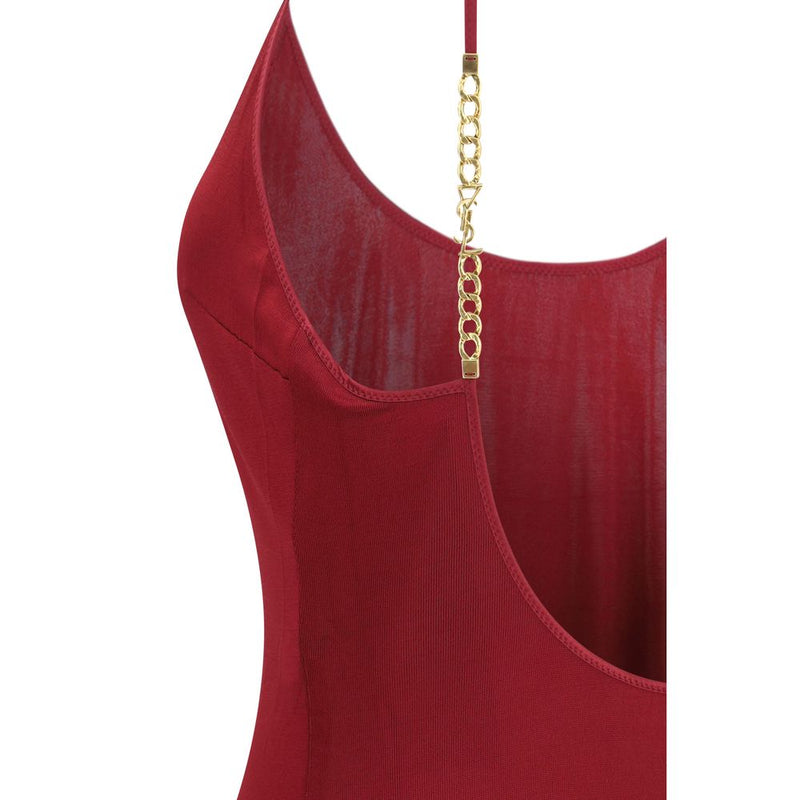 Saint Laurent Bordeaux Viscose Casual Dress