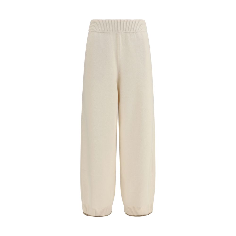 Pantalon décontracté Brunello Cucinelli en cachemire blanc