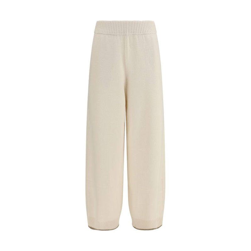 Brunello Cucinelli White Cashmere Casual Pants