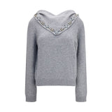 Sweat-shirt en cachemire gris Prada