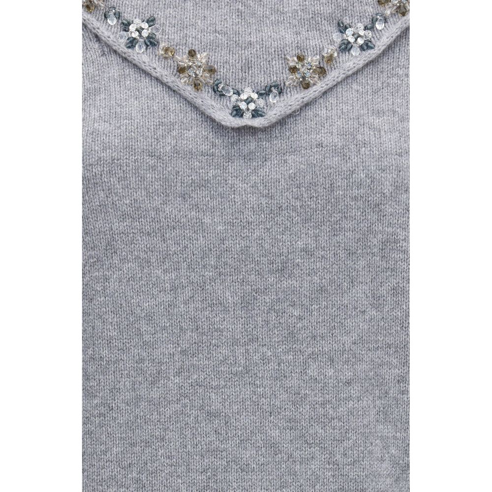 Sweat-shirt en cachemire gris Prada