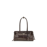 Sac porté épaule Prada en cuir de veau marron Bos Taurus