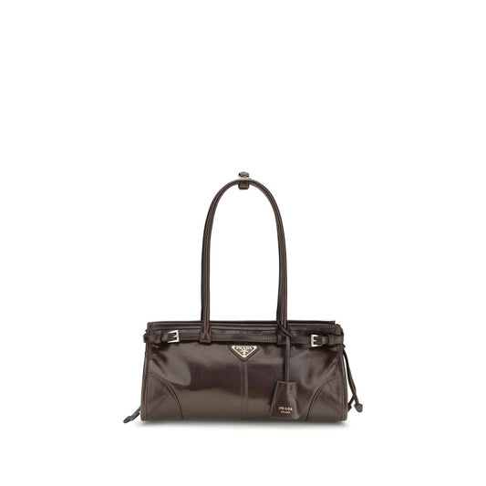 Prada Brown Calf Leather Bos Taurus Shoulder Bag