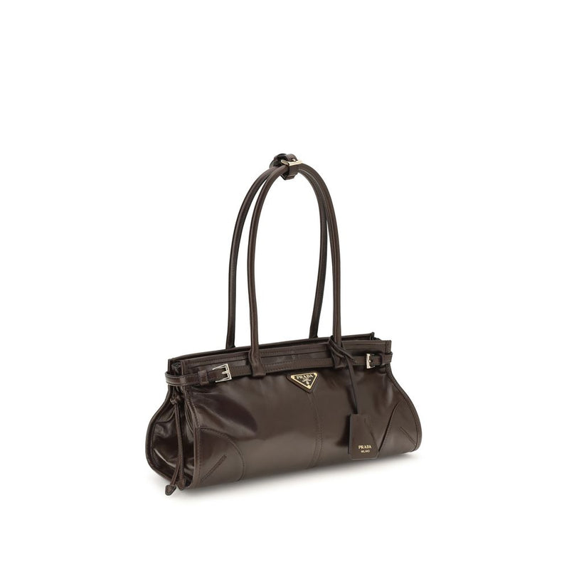 Prada Brown Calf Leather Bos Taurus Shoulder Bag