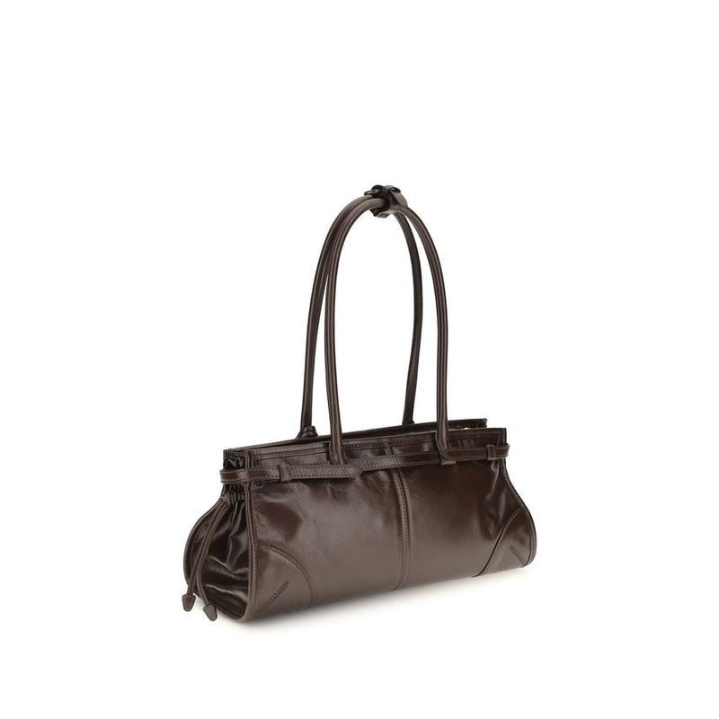 Prada Brown Calf Leather Bos Taurus Shoulder Bag