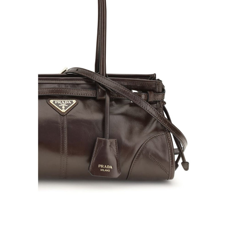 Prada Brown Calf Leather Bos Taurus Shoulder Bag