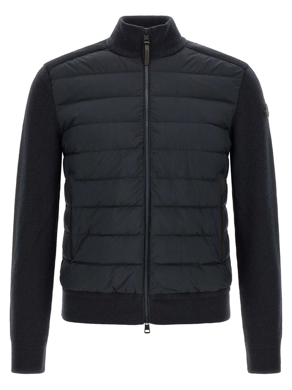Cardigan Moncler en cuir bleu