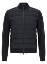Cardigan Moncler en cuir bleu